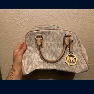 Cream Michael Kors Purse